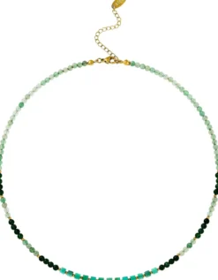 Bijou Brigitte Edelstahlketten|Boho-Schmuck>Kette - Green Jade grün