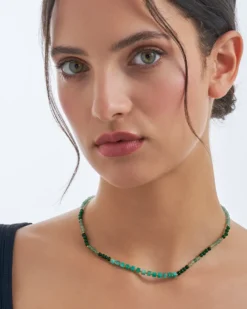 Bijou Brigitte Edelstahlketten|Boho-Schmuck>Kette - Green Jade grün
