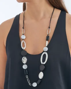 Bijou Brigitte Statement-Ketten>Kette - Grey Marble schwarz, grau