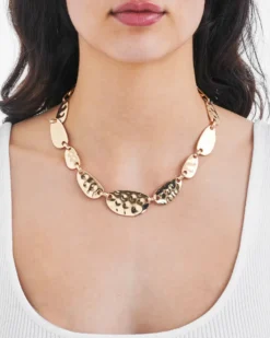 Bijou Brigitte Statement-Ketten|Boho-Schmuck>Kette - Hammered Glow gold