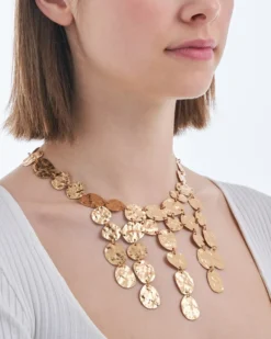 Bijou Brigitte Statement-Ketten|Boho-Schmuck>Kette - Hammered Statement gold