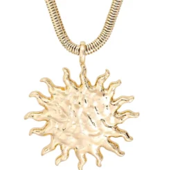 Bijou Brigitte Statement-Ketten|Boho-Schmuck>Kette - Hammered Sun gold