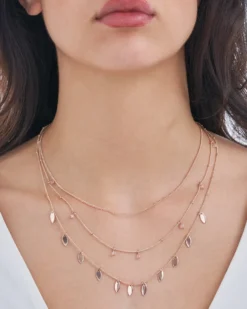Bijou Brigitte Layering-Ketten>Kette - Hanging Leaves roségold