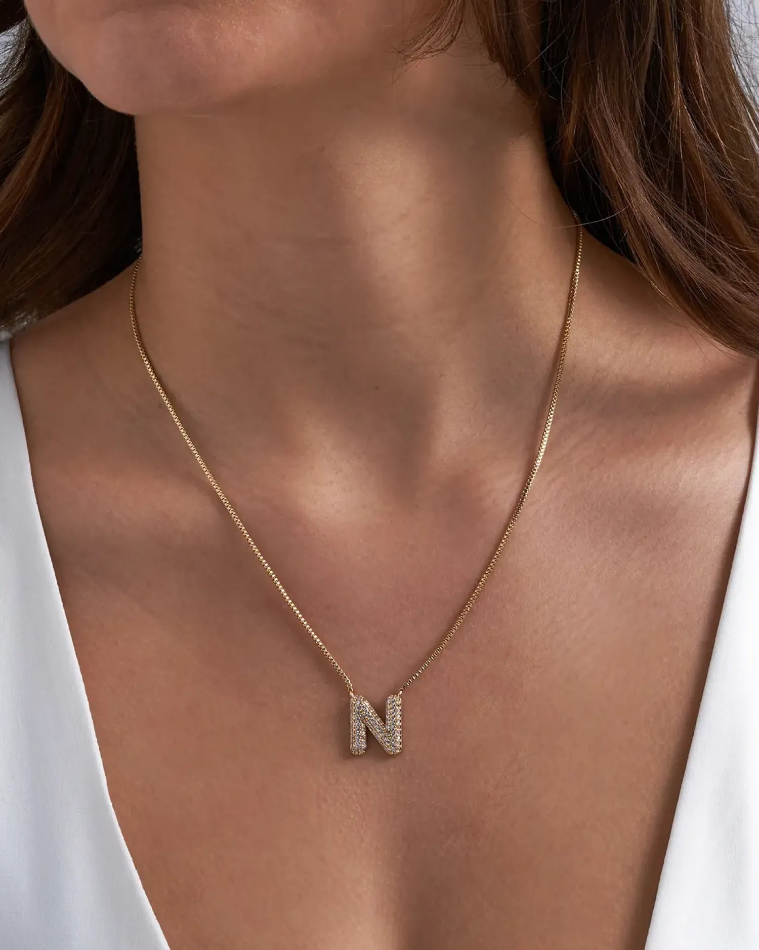 Bijou Brigitte Ketten Gold>Kette - Initial N gold
