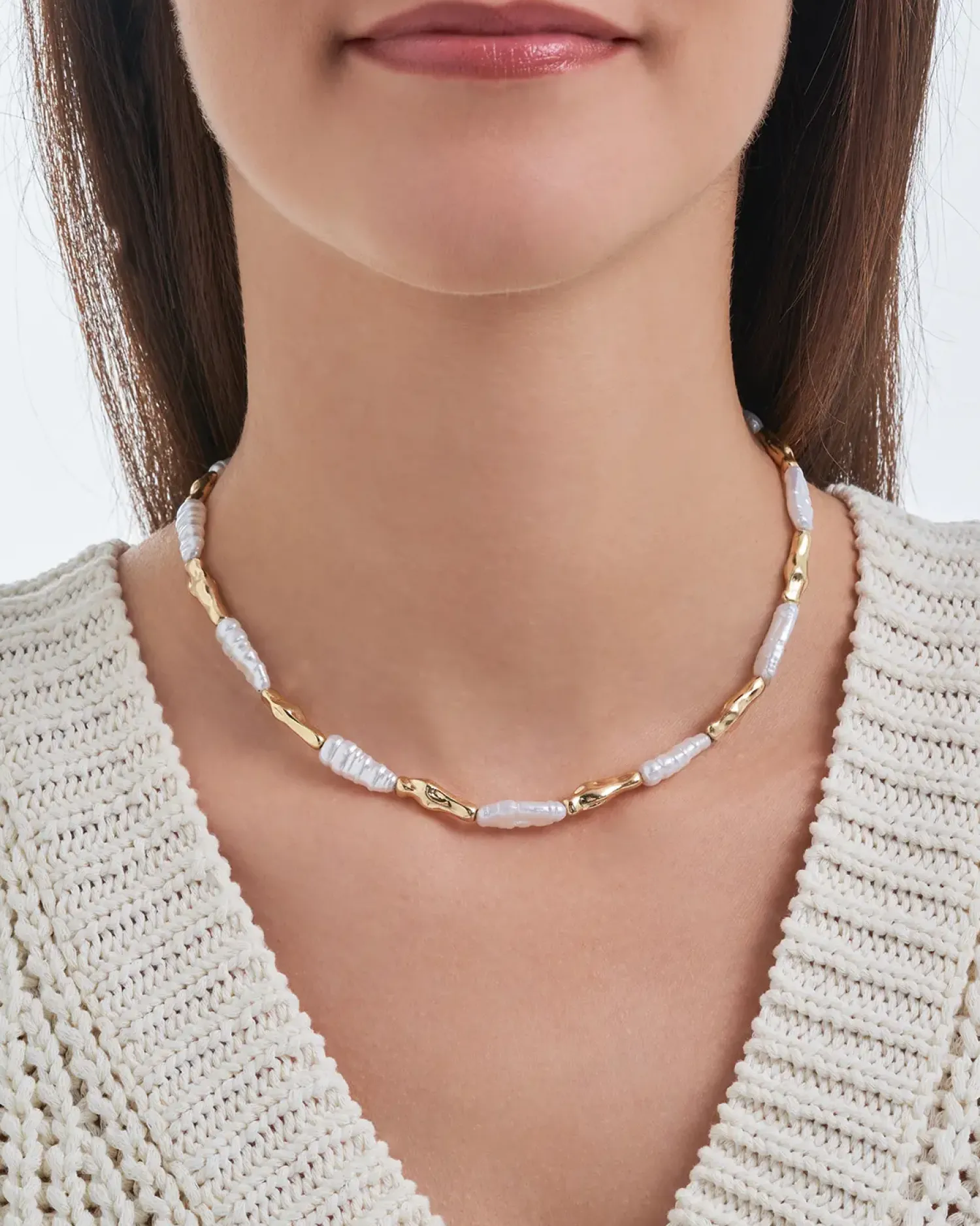 Bijou Brigitte Ketten Gold>Kette - Ivory Beam gold, weiß