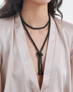 Bijou Brigitte Statement-Ketten>Kette - Knotted Black schwarz