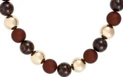 Bijou Brigitte Statement-Ketten|Leo-Schmuck>Kette - Leo Beads braun