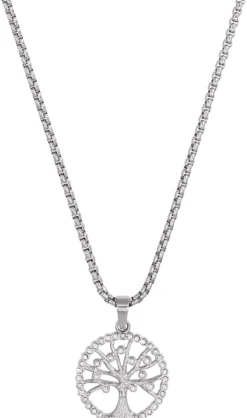 Bijou Brigitte Edelstahlketten|Wasserfester Schmuck>Kette - Life Tree silber