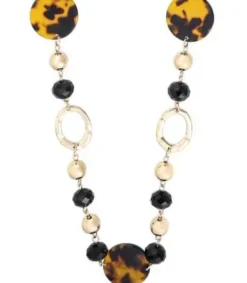 Bijou Brigitte Statement-Ketten|Ketten Gold>Kette - Long Leo schwarz, gold