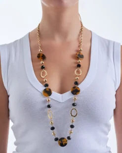 Bijou Brigitte Statement-Ketten|Ketten Gold>Kette - Long Leo schwarz, gold