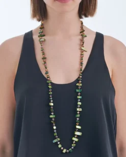 Bijou Brigitte Muschelschmuck>Kette - Lush Gemstones grün