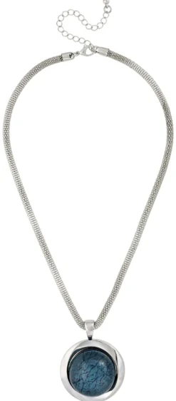 Bijou Brigitte Statement-Ketten>Kette - Marbled Turqouise blau, silber