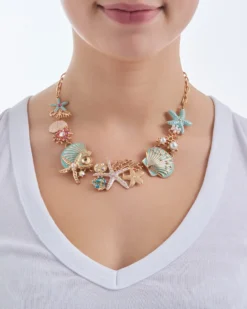 Bijou Brigitte Statement-Ketten|Muschelschmuck>Kette - Maritime Sparkle gold, mehrfarbig