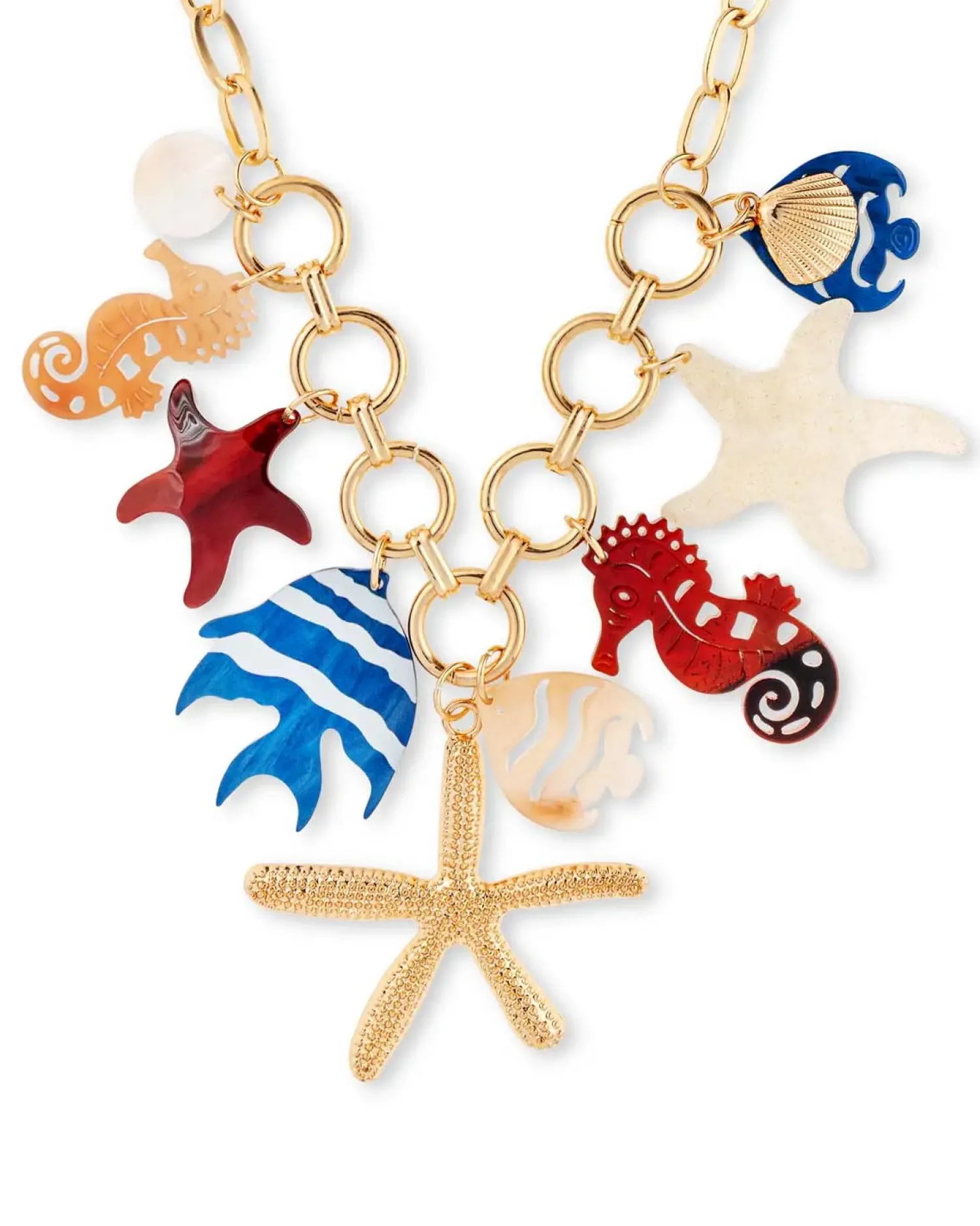 Bijou Brigitte Statement-Ketten|Ketten Gold>Kette - Maritim Statement gold, mehrfarbig