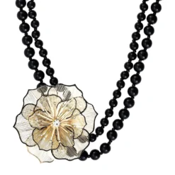 Bijou Brigitte Statement-Ketten|Blumenschmuck>Kette - Midnight Flower schwarz