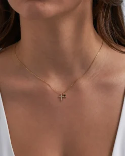 Bijou Brigitte Ketten 925Er Silber|Ketten Gold>Kette - Mini Cross gold