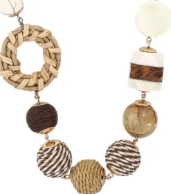 Bijou Brigitte Statement-Ketten|Muschelschmuck>Kette - Nature Mix beige, braun