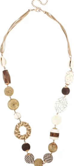 Bijou Brigitte Statement-Ketten|Muschelschmuck>Kette - Nature Mix beige, braun