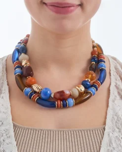 Bijou Brigitte Statement-Ketten>Kette - Nature Statement braun, blau