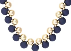 Bijou Brigitte Statement-Ketten|Ketten Gold>Kette - Navy Pearls gold, blau