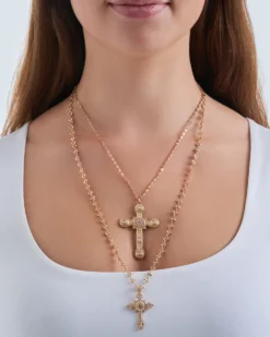 Bijou Brigitte Ketten Gold>Ketten-Set - Cross Duo gold