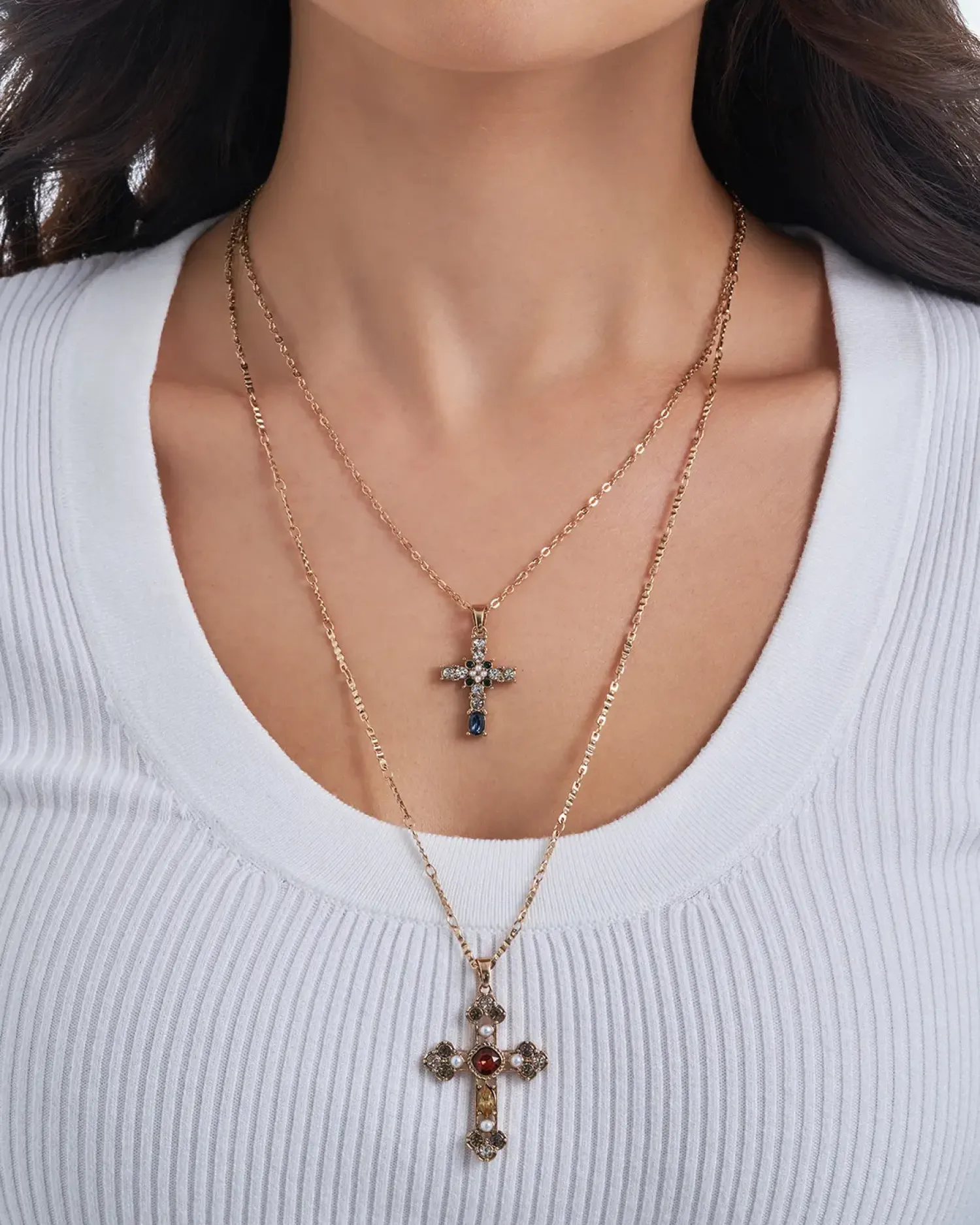 Bijou Brigitte Ketten Gold>Ketten-Set - Duo Cross gold