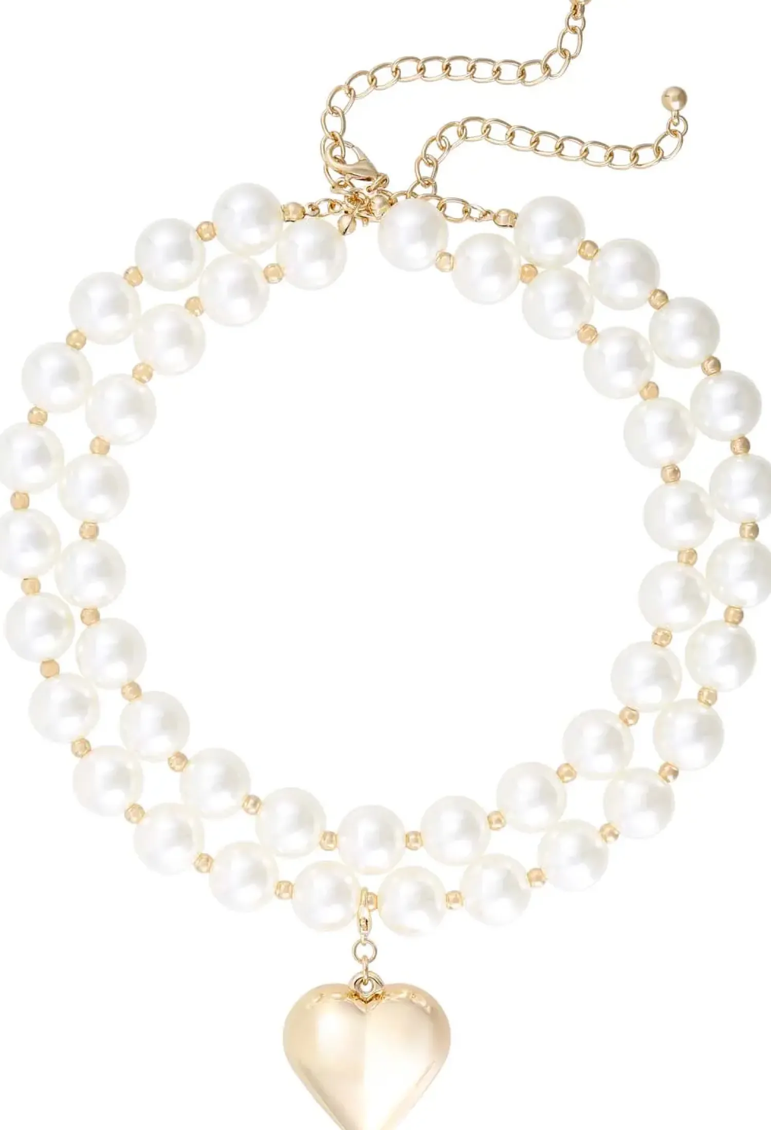 Bijou Brigitte Perlenschmuck|Perlenketten>Ketten-Set - Golden Heart weiß