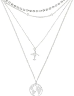 Bijou Brigitte Layering-Ketten>Ketten-Set- Love Travel silber