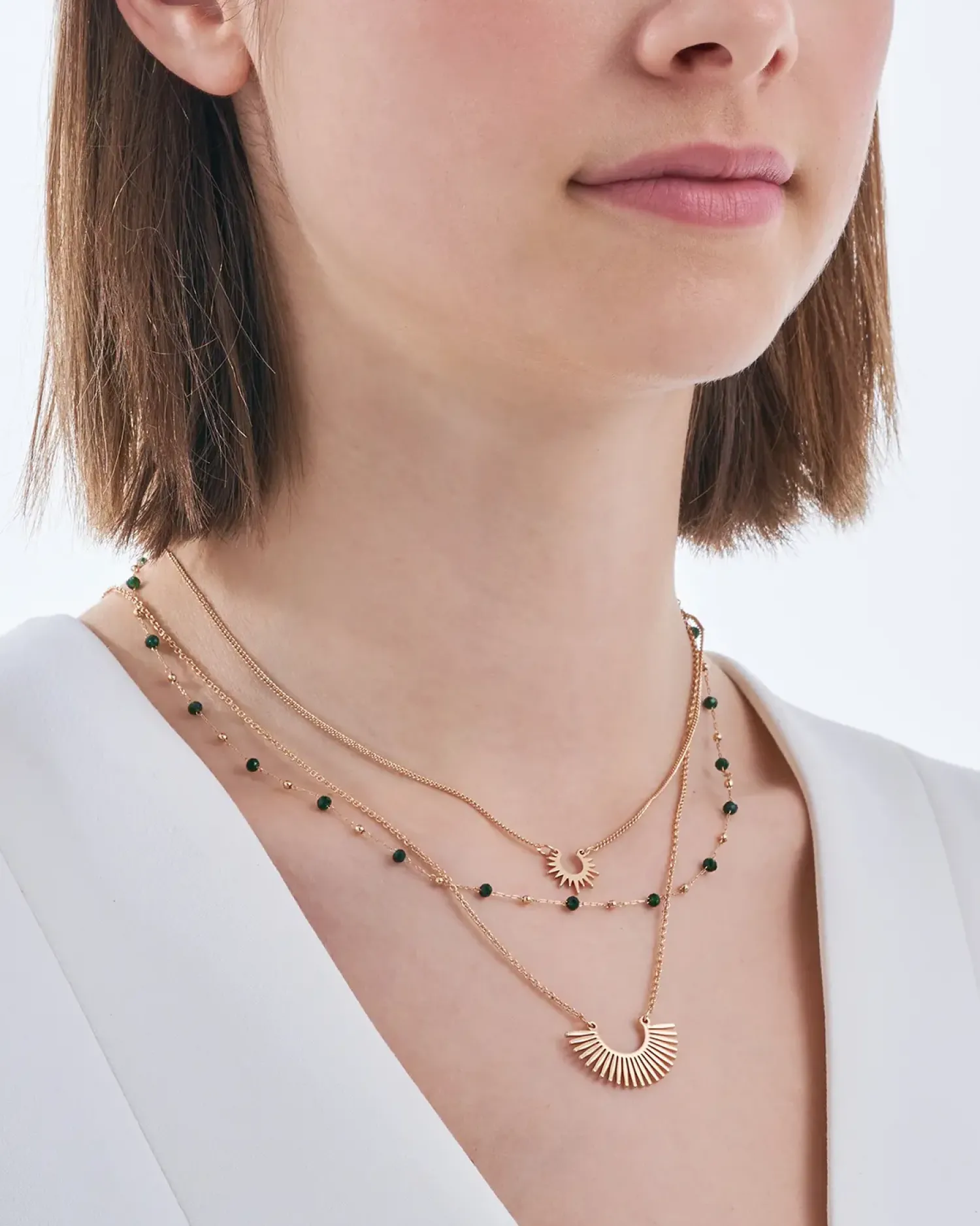 Bijou Brigitte Ketten Gold>Ketten-Set - Sunny Gold gold, grün