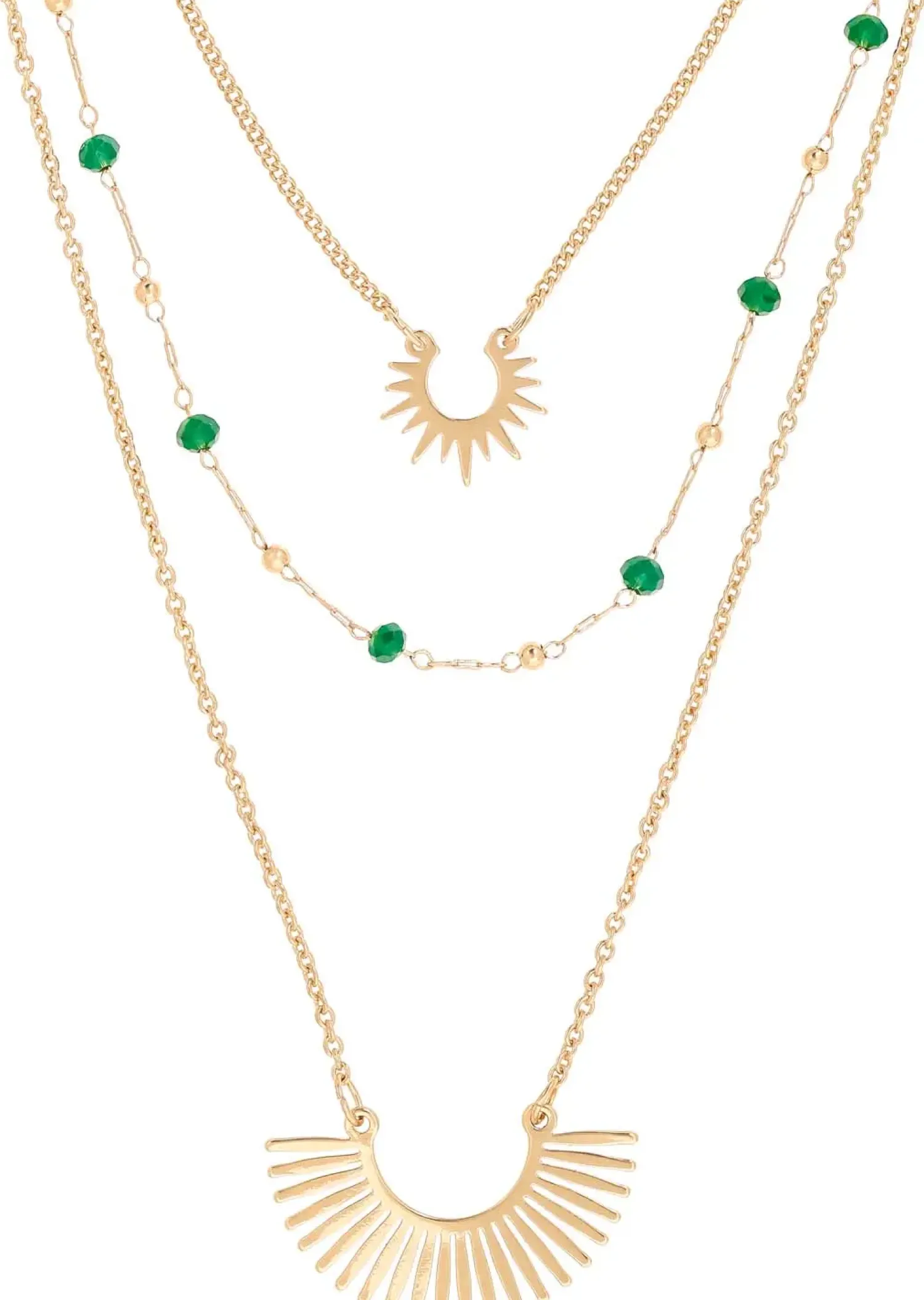 Bijou Brigitte Ketten Gold>Ketten-Set - Sunny Gold gold, grün