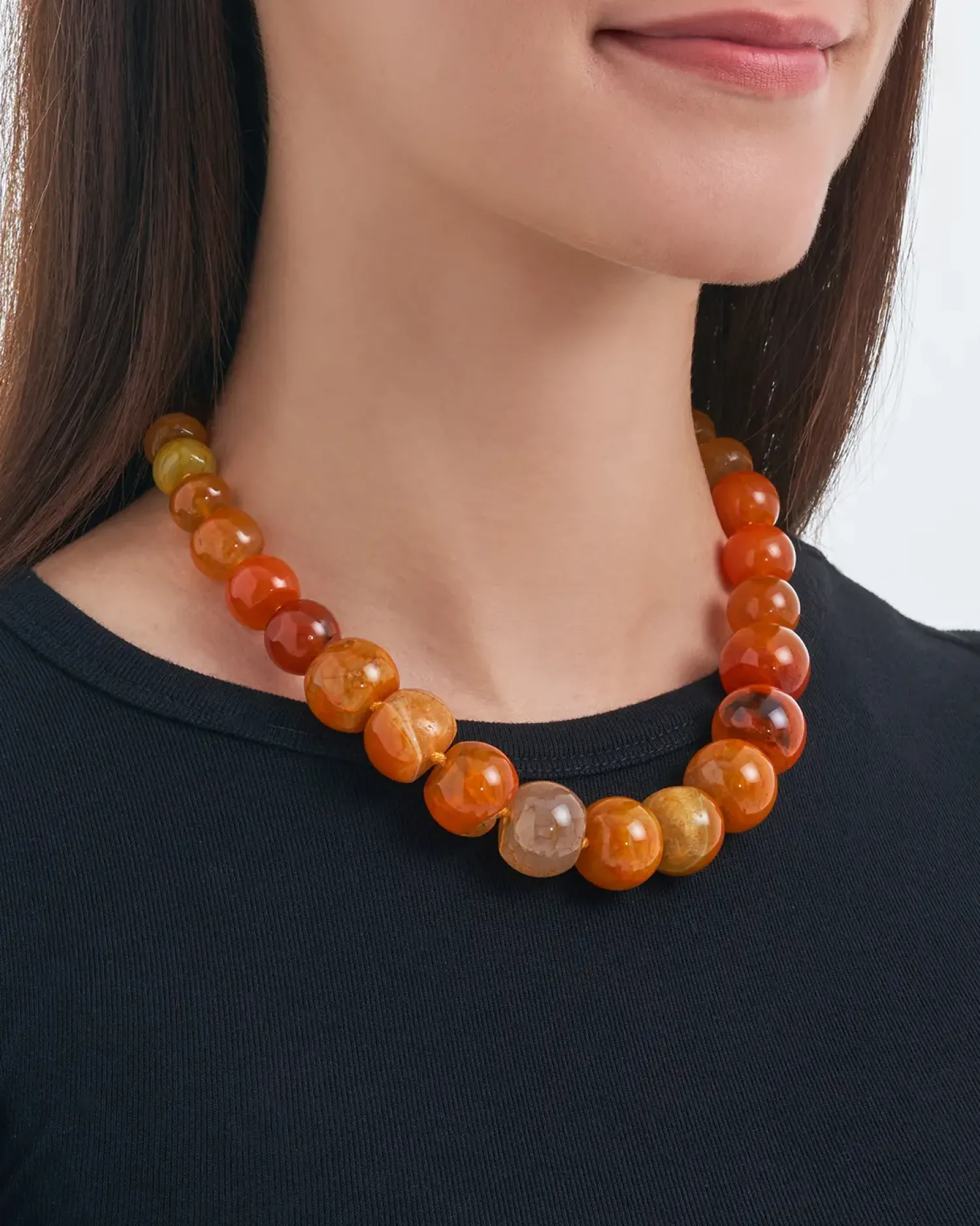 Bijou Brigitte Statement-Ketten>Kette - Agate orange