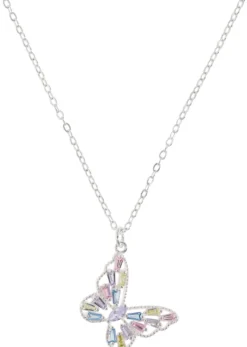 Bijou Brigitte Bunter Schmuck|Pastellschmuck>Kette - Pastel Butterfly mehrfarbig, silber