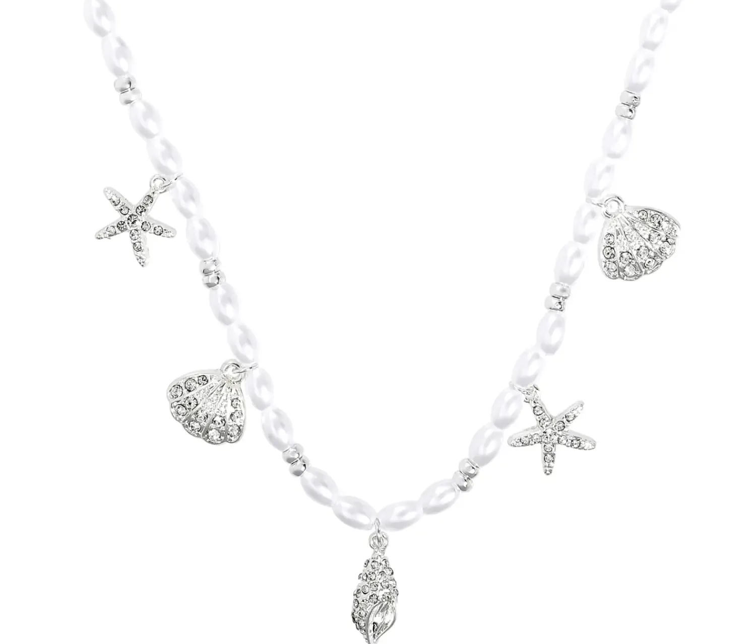 Bijou Brigitte Perlenschmuck|Perlenketten>Kette - Pearl Shells weiß, silber
