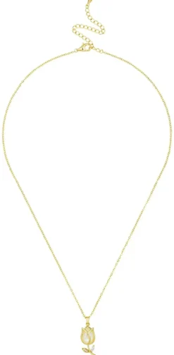 Bijou Brigitte Ketten Gold|Blumenschmuck>Kette - Pearl Tulip gold