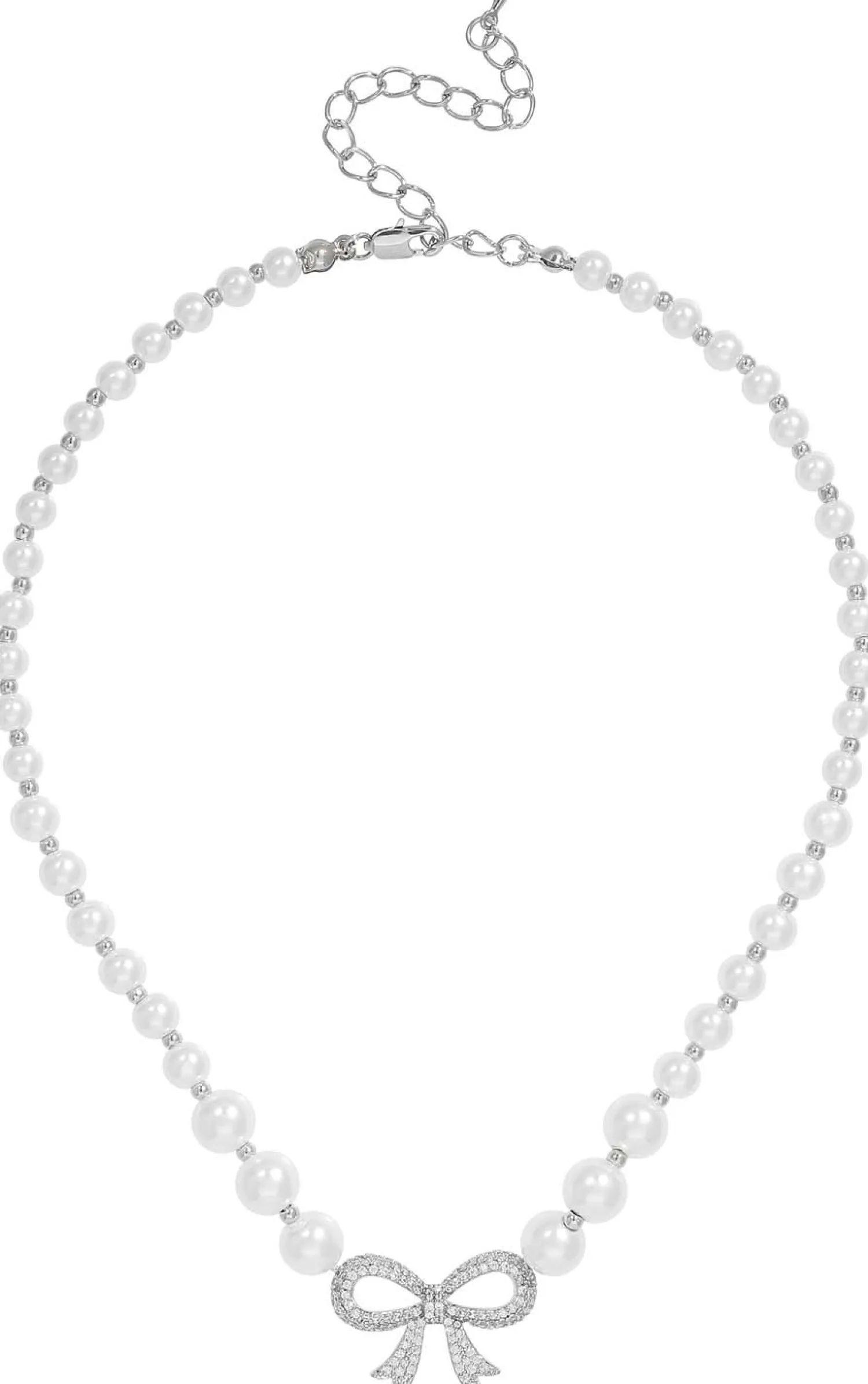 Bijou Brigitte Perlenketten>Kette - Pearly Bow weiß, silber