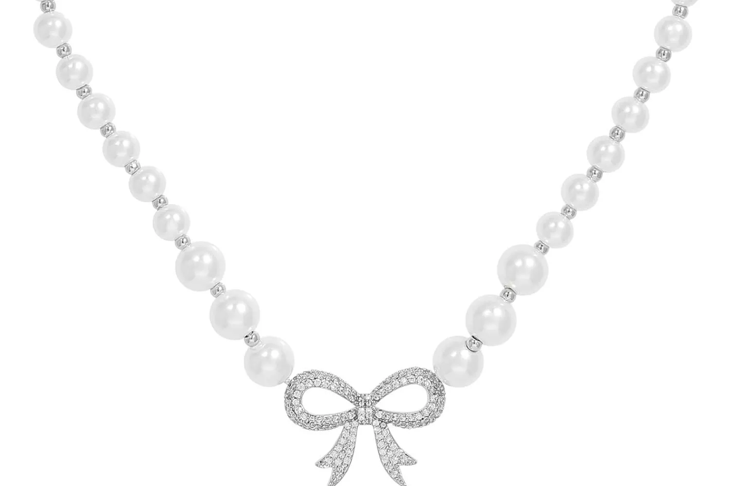 Bijou Brigitte Perlenketten>Kette - Pearly Bow weiß, silber