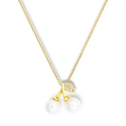 Bijou Brigitte Silver Crystals|Ketten Gold>Kette - Pearly Cherry gold
