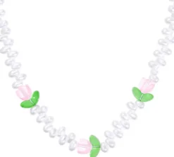 Bijou Brigitte Blumenschmuck>Kette - Pearly Tulip weiß