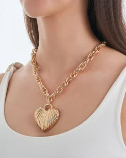 Bijou Brigitte Statement-Ketten|Ketten Gold>Kette - Powerful Heart gold