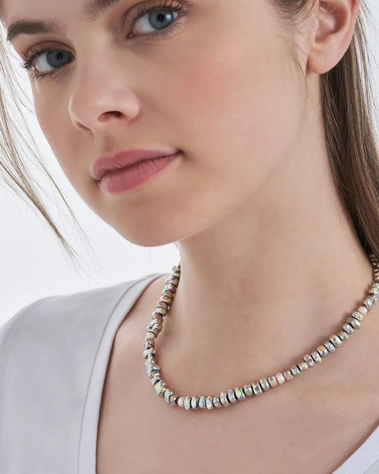 Bijou Brigitte Bunter Schmuck>Kette - Rainbow Hematite mehrfarbig, silber