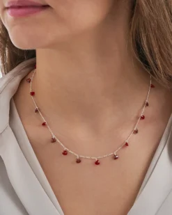 Bijou Brigitte Für Bestimmte Personen|Ketten 925Er Silber>Kette - Red Hearts rot, silber