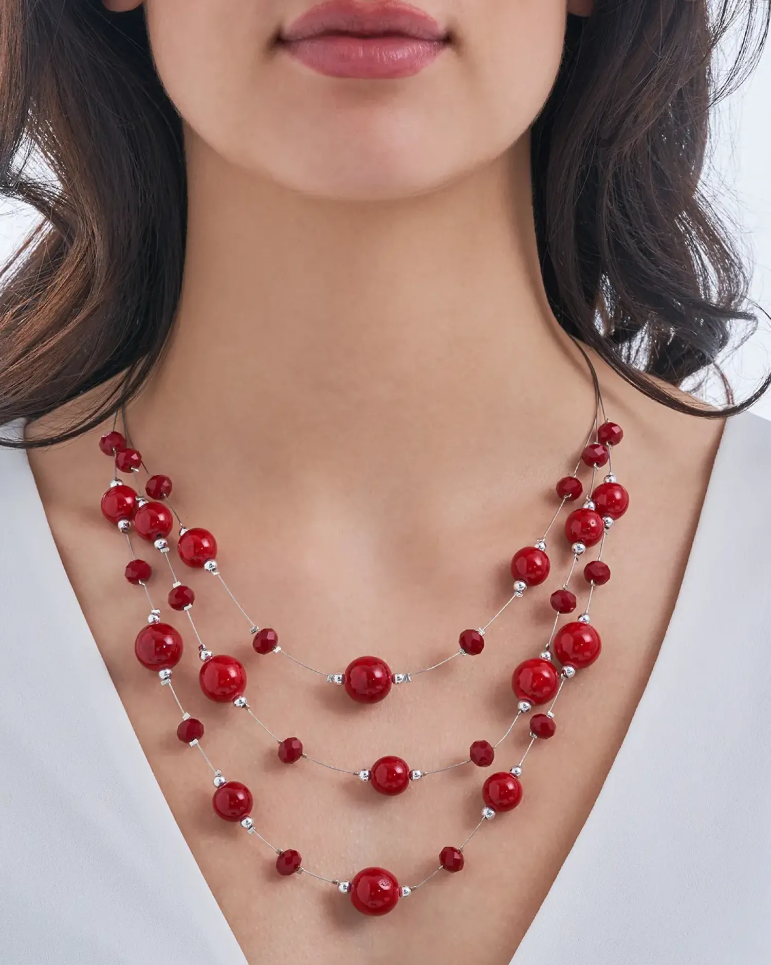 Bijou Brigitte Statement-Ketten>Kette - Red Howlith rot