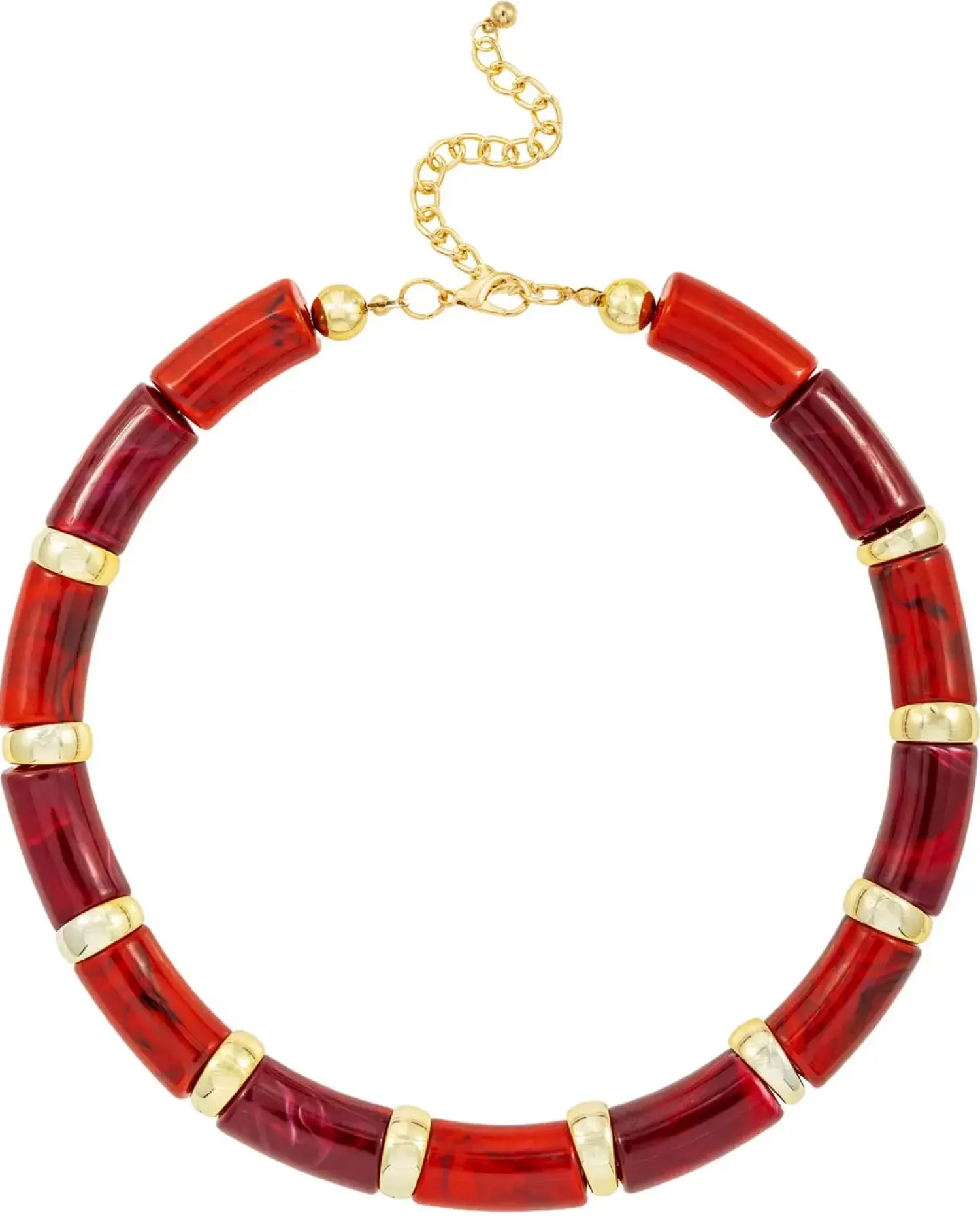 Bijou Brigitte Statement-Ketten>Kette - Red Marble burgundy, rot