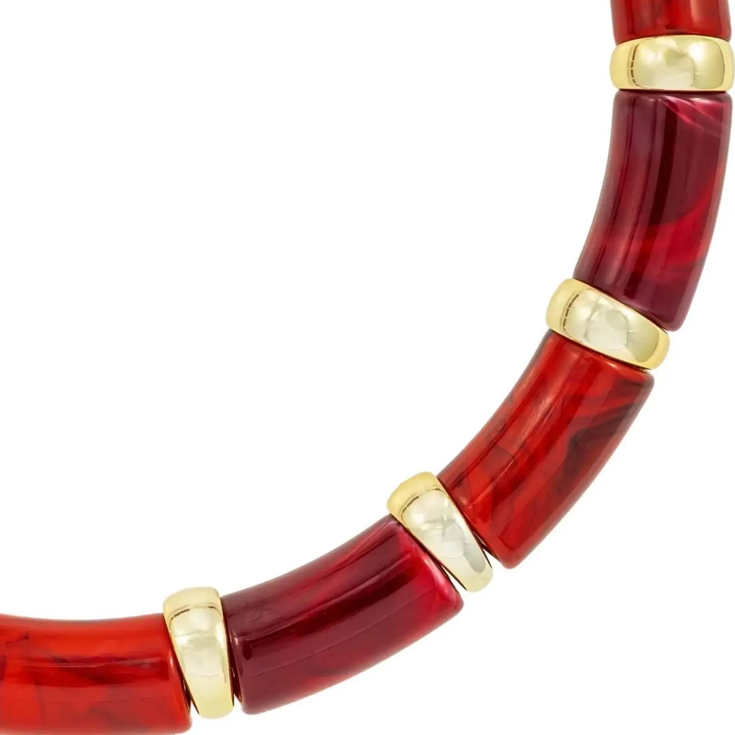 Bijou Brigitte Statement-Ketten>Kette - Red Marble burgundy, rot
