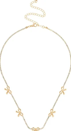 Bijou Brigitte Ketten Gold>Kette - Rhinestone Bows gold