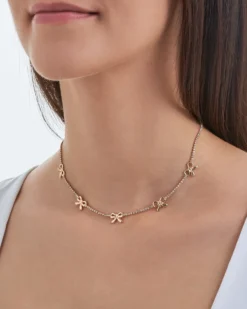 Bijou Brigitte Ketten Gold>Kette - Rhinestone Bows gold