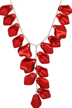 Bijou Brigitte Statement-Ketten|Blumenschmuck>Kette - Romantic Leaves rot