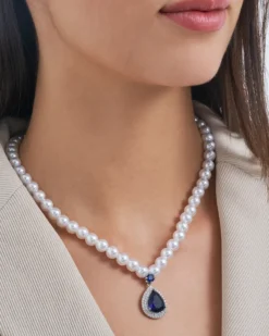 Bijou Brigitte Perlenschmuck|Perlenketten>Kette - Royal Sapphire weiß, blau