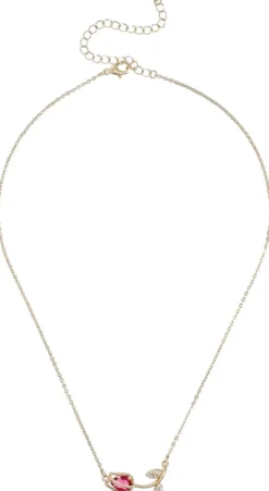 Bijou Brigitte Ketten Gold|Blumenschmuck>Kette - Ruby Tulip gold, rot