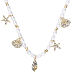 Bijou Brigitte Perlenschmuck|Perlenketten>Kette - Shell Pendants gold, weiß